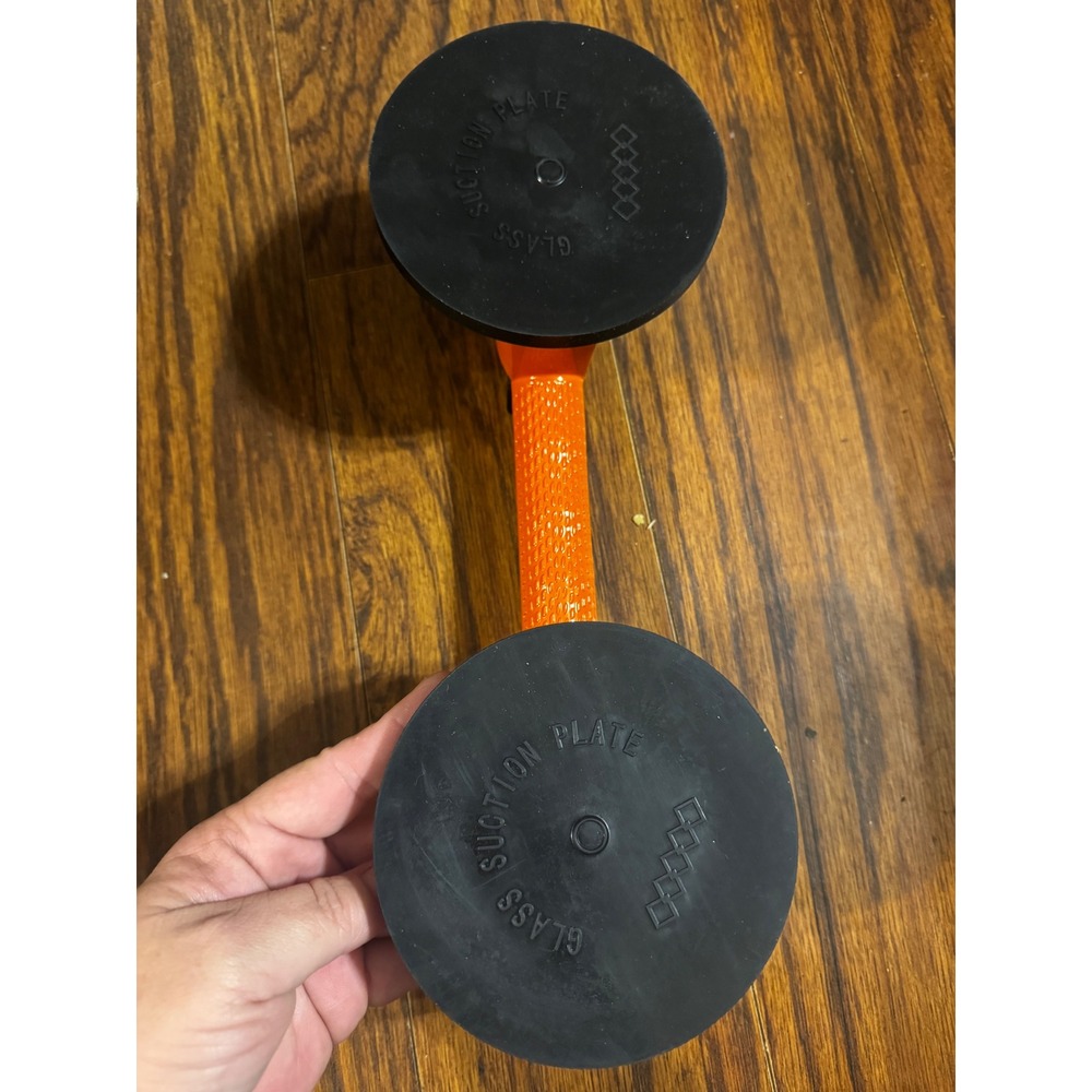 Double Suction Cup Lifter Glass Puller Heavy Duty Tile Mirror Handle‎ Orange - Picture 2 of 5